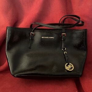 Small MK Shiny Leather Tote